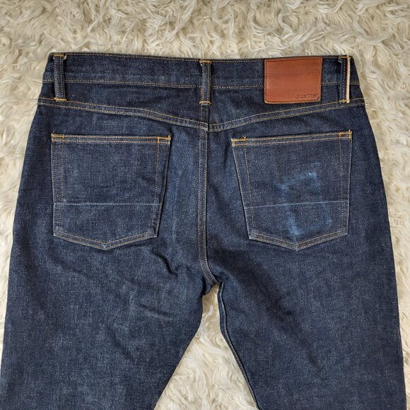 Gustin 116699 USA Raw Denim Button Fly Jeans Slim Fit Size 36 - Picture 13 of 16